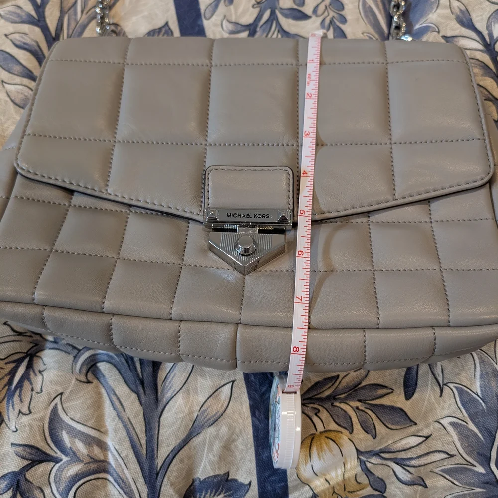 Michael Kors Gray Quilted Leather Shoulder Bag - Picture 7 of 7